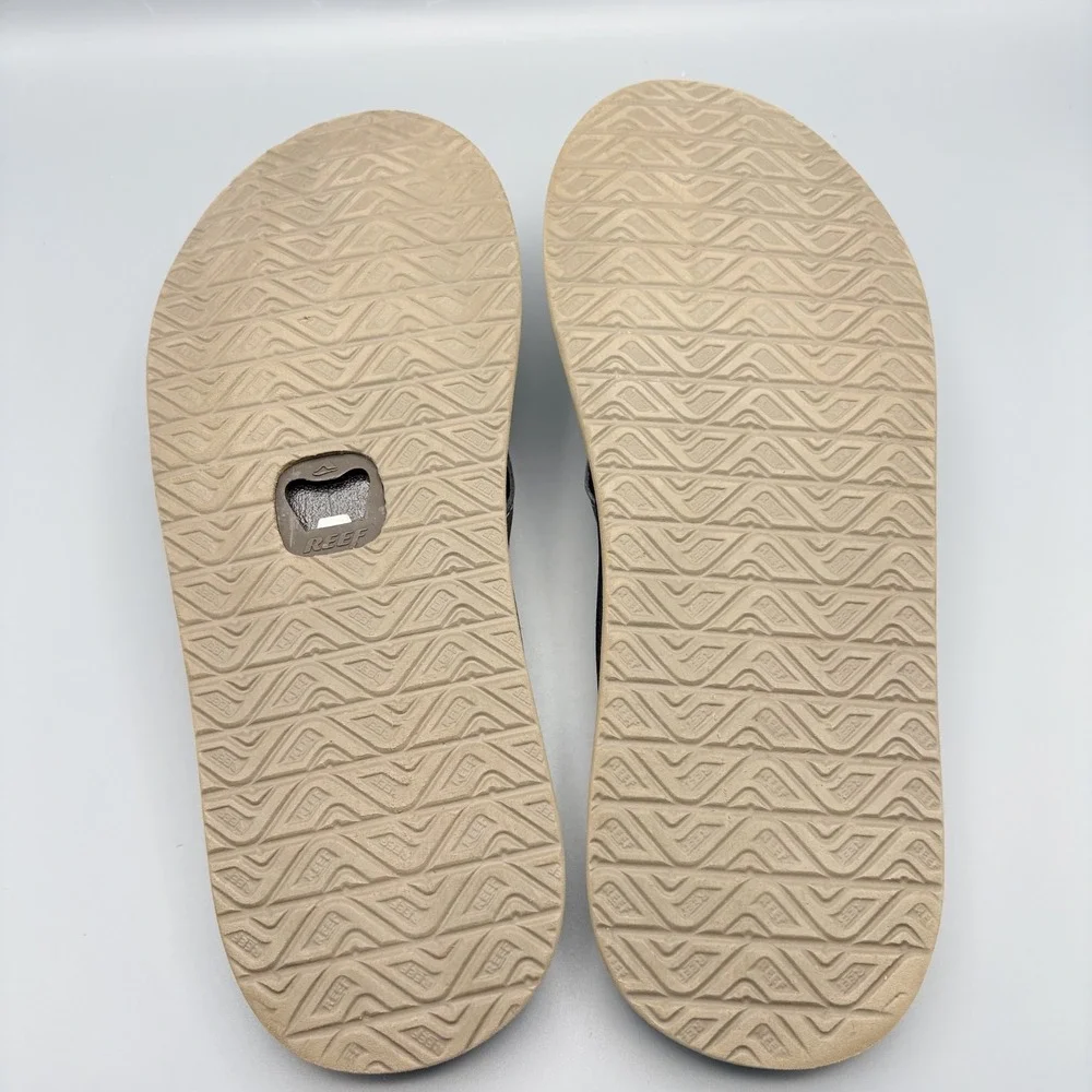 Reef Element TQT Sandals Men's Size 14 Brown Thong Flip Flop Bottle Opener